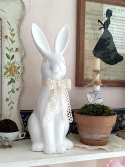 Accessorio decorativo Coniglio PAIMPOL Ceramica Bianco