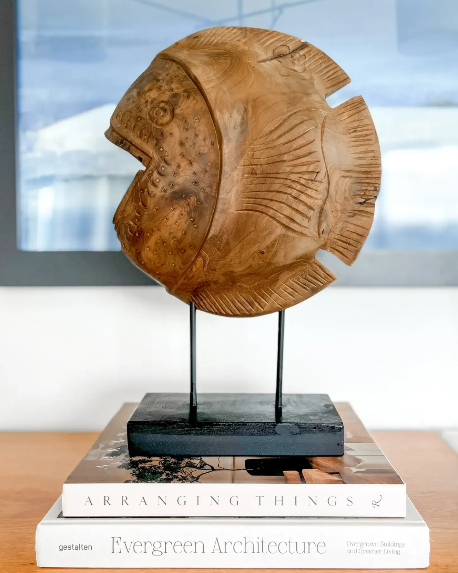 Accessorio decorativo Pesce PLAICE FISH Legno di teak Marrone
