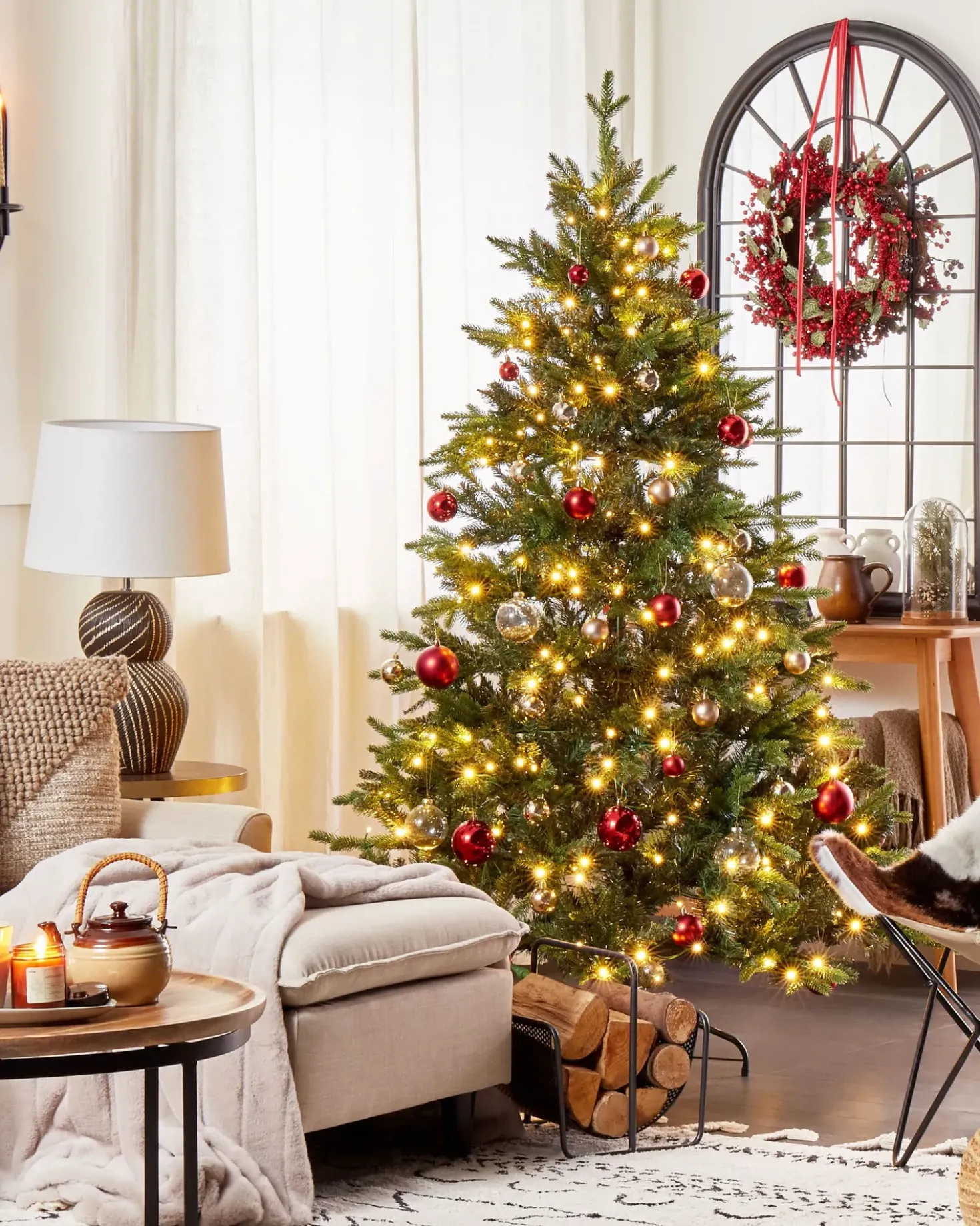 Albero di Natale artificiale LED FIDDLE 180 cm Verde