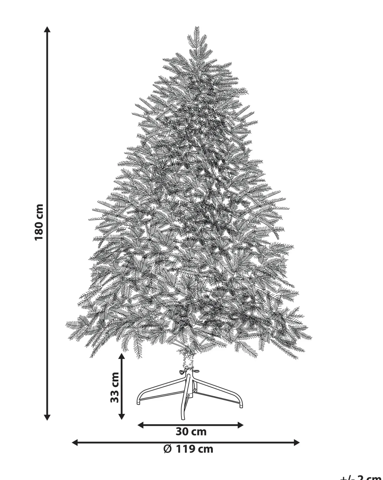 Albero di Natale artificiale LED FIDDLE 180 cm Verde
