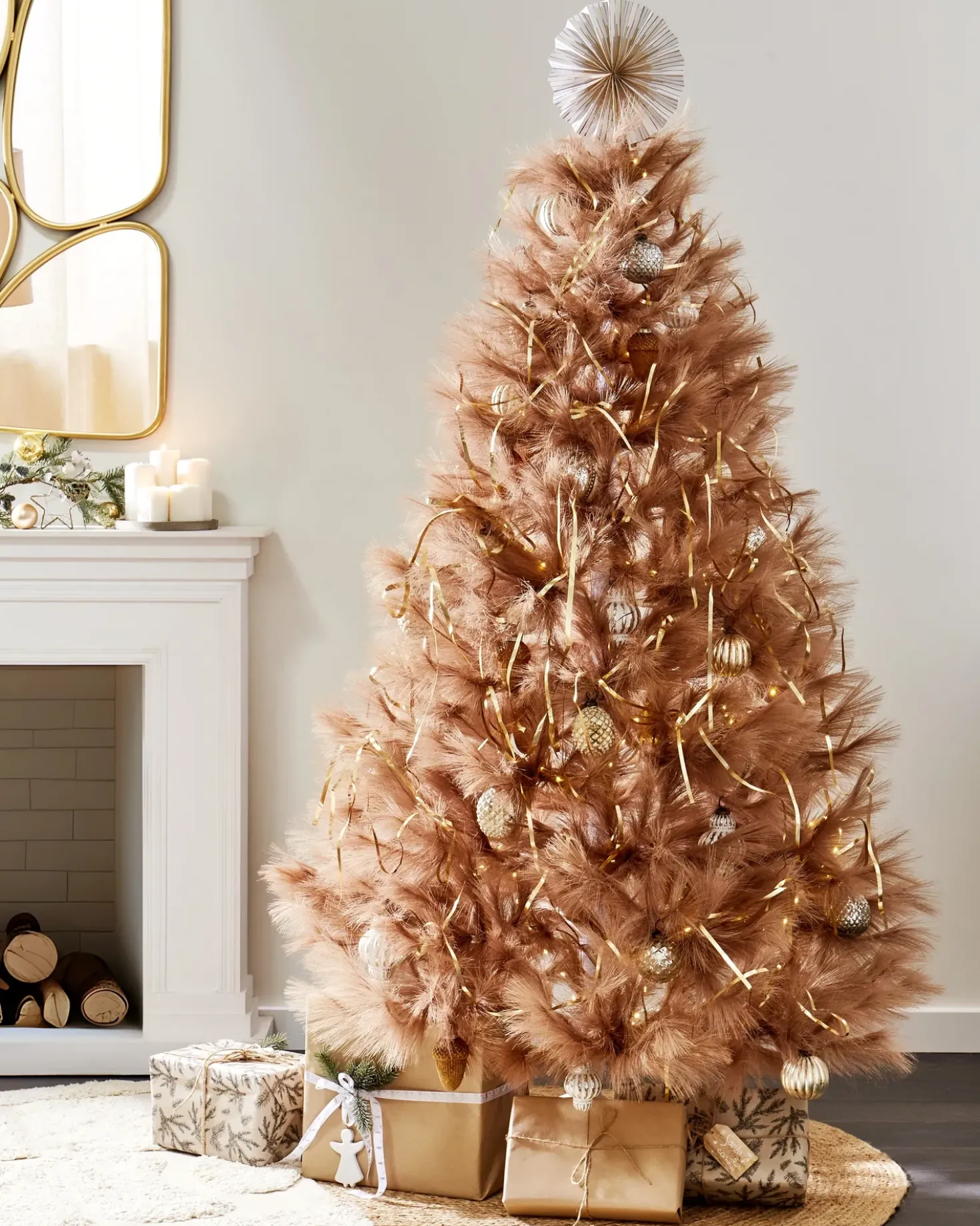Albero di Natale artificiale TALBOT 180 cm Marrone chiaro