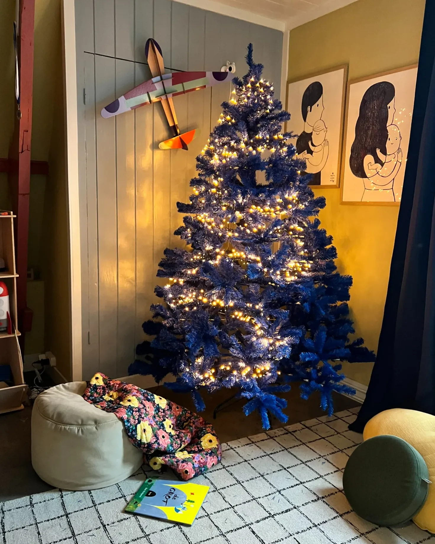 Albero di Natale artificiale FARNHAM 120 cm Blu