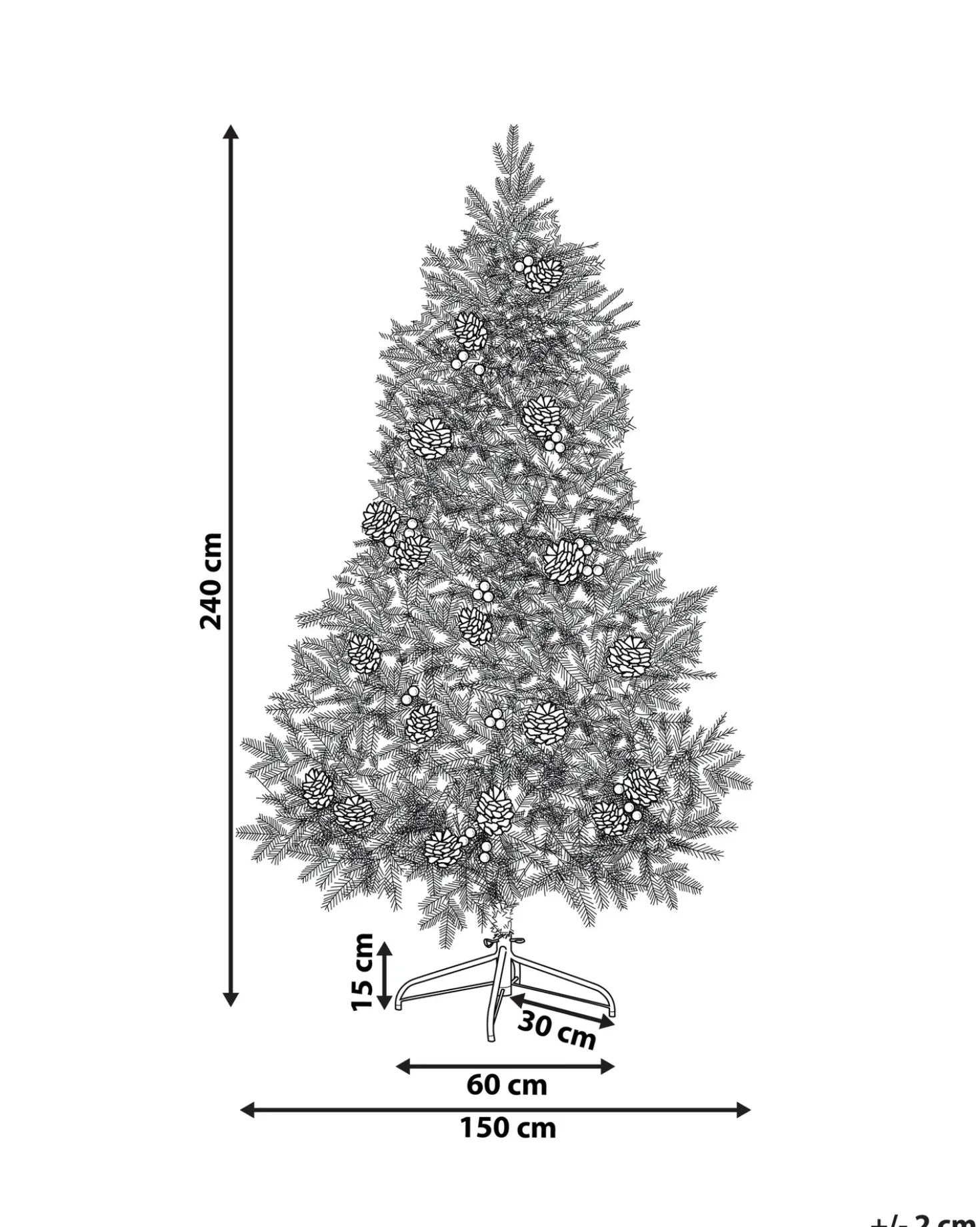 Albero di Natale artificiale DENALI 240 cm Verde