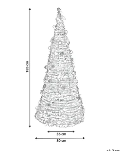 Albero di Natale artificiale Pieghevole LED PINEORA 185 cm Verde