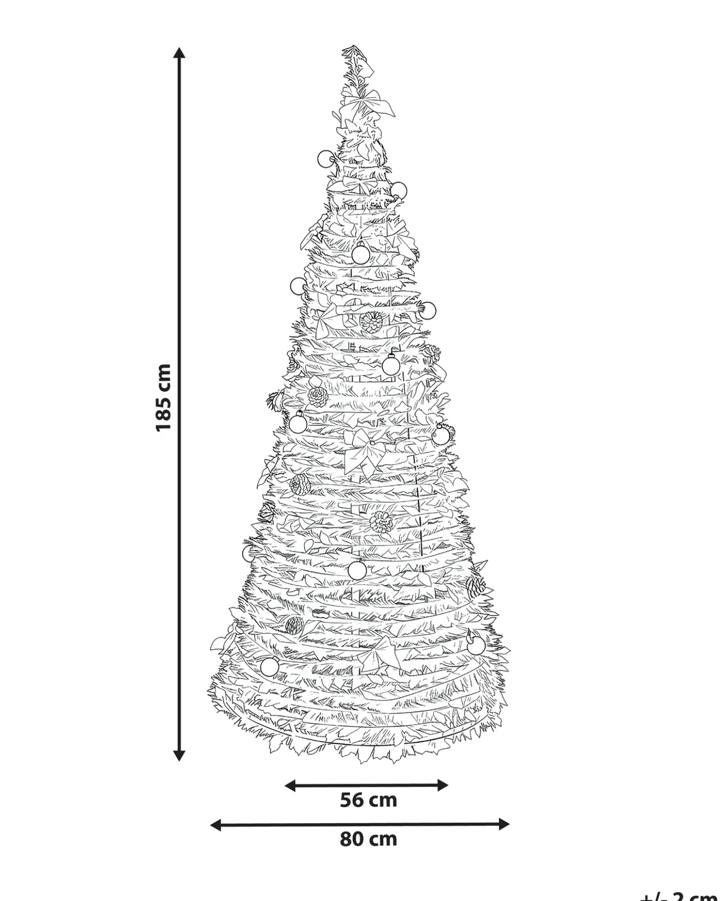 Albero di Natale artificiale Pieghevole LED PINEORA 185 cm Verde