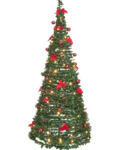 Albero di Natale artificiale Pieghevole LED PINEORA 185 cm Verde