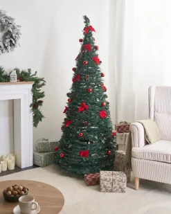 Albero di Natale artificiale Pieghevole LED PINEORA 185 cm Verde