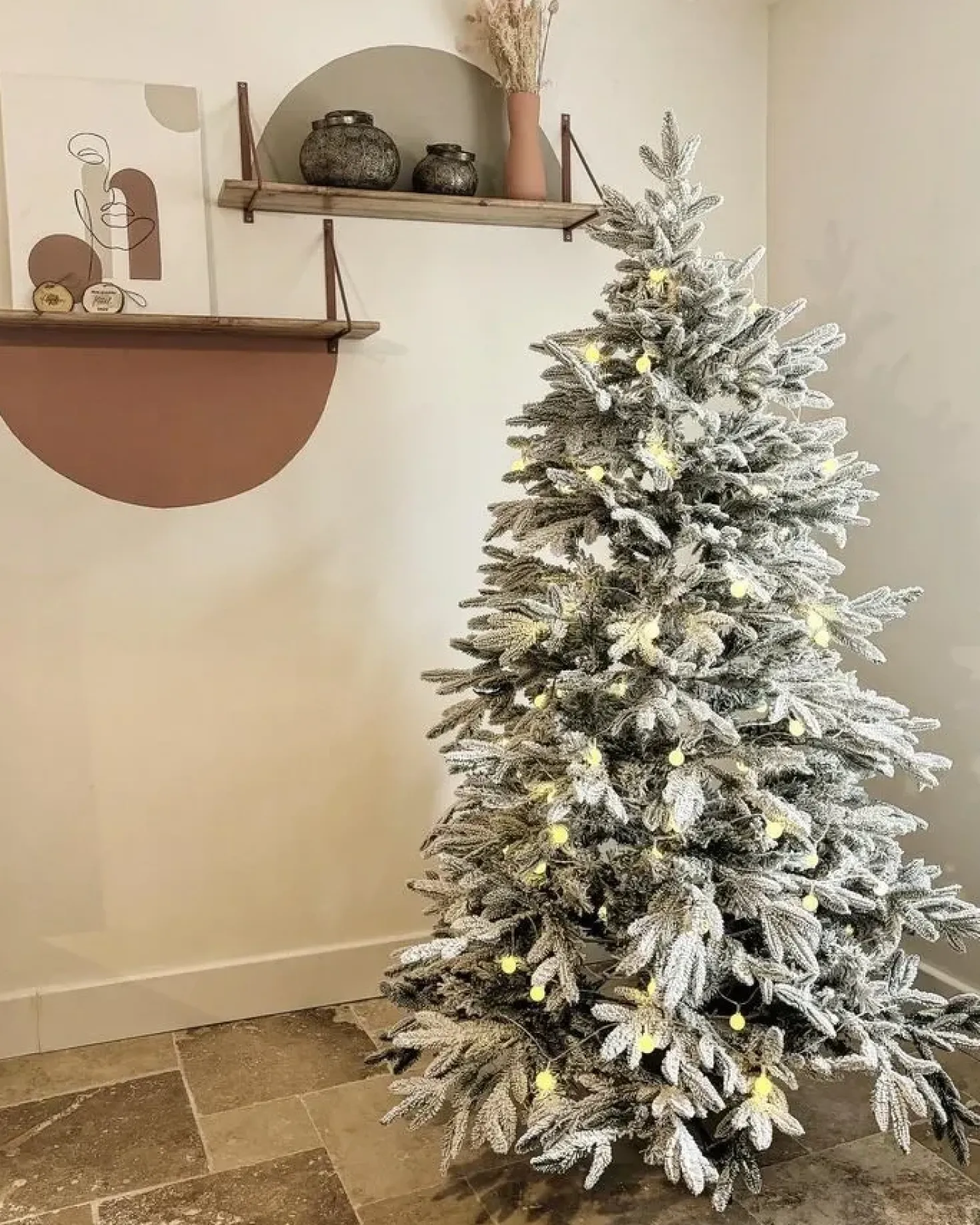 Albero natalizio innevato BASSIE 180 cm Bianco