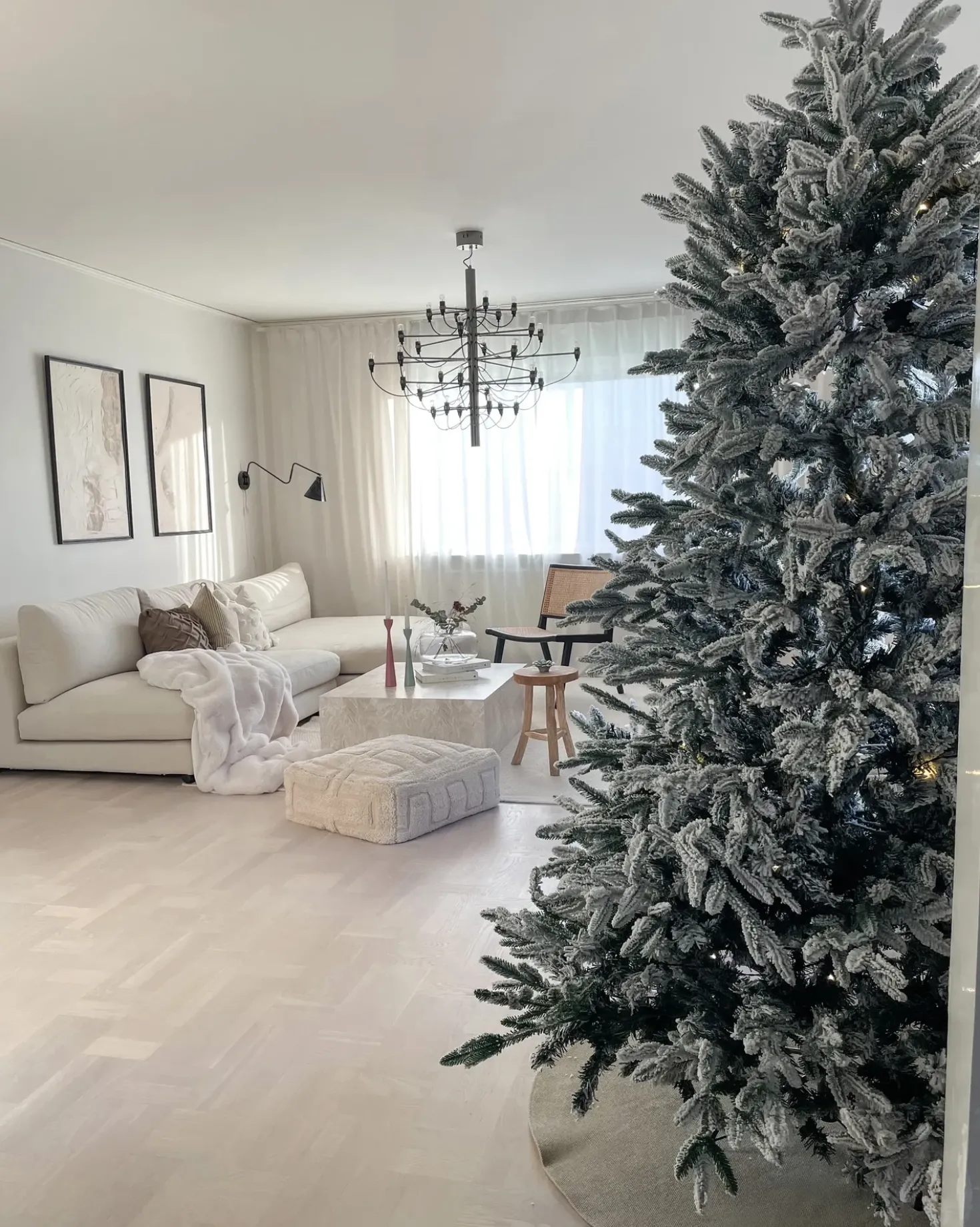 Albero natalizio innevato BASSIE 180 cm Bianco