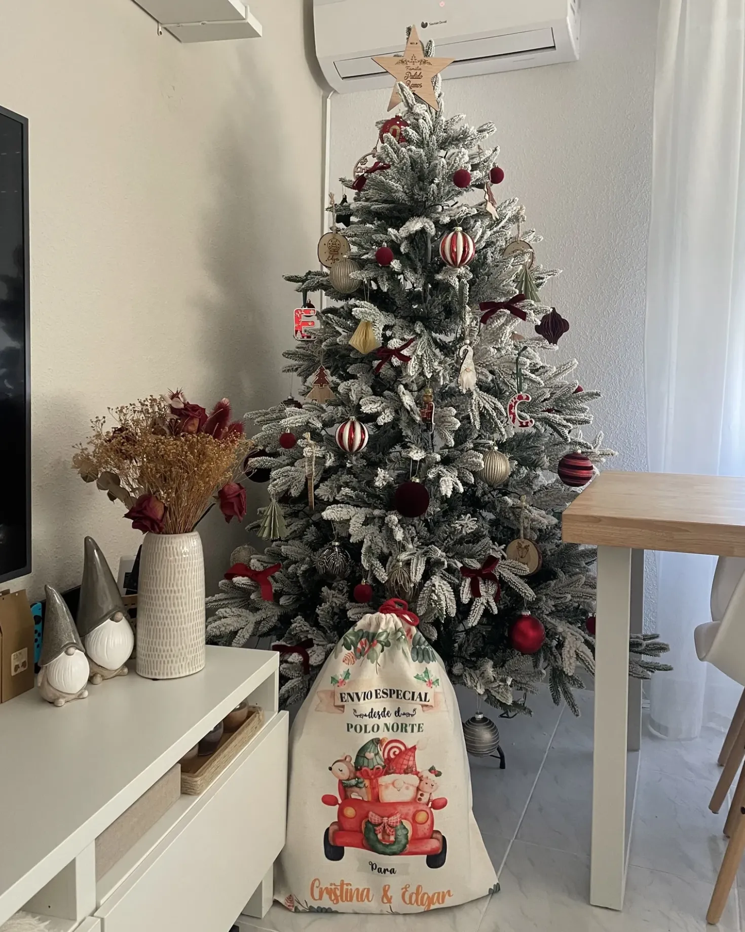 Albero natalizio innevato BASSIE 180 cm Bianco