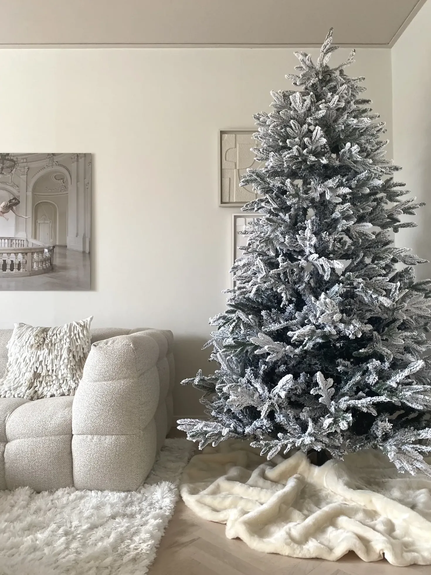 Albero natalizio innevato BASSIE 180 cm Bianco