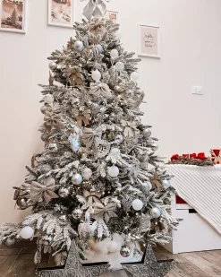 Albero natalizio innevato BASSIE 180 cm Bianco