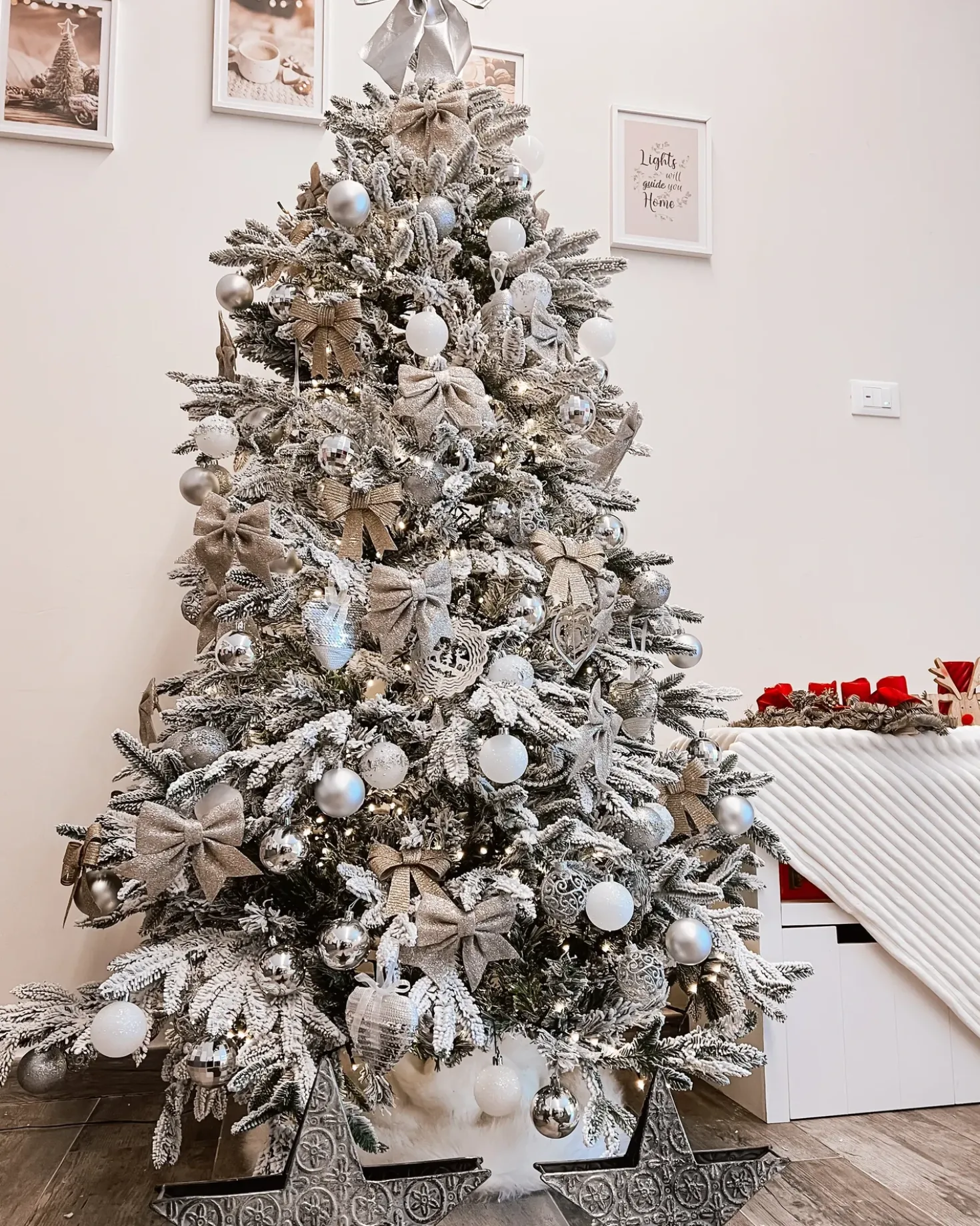 Albero natalizio innevato BASSIE 180 cm Bianco