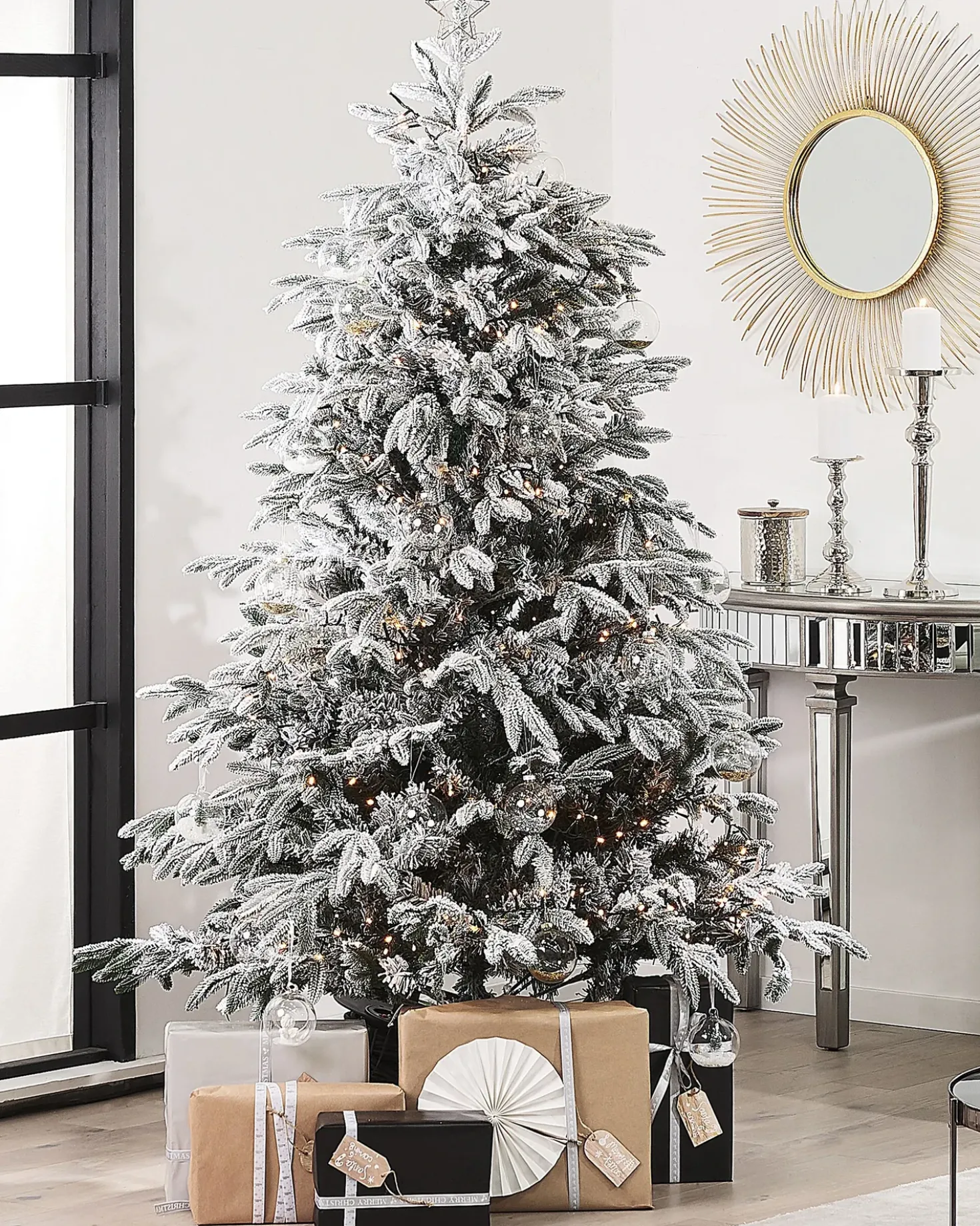 Albero natalizio innevato BASSIE 180 cm Bianco