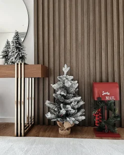 Albero natalizio innevato LED MALIGNE 90 cm Bianco