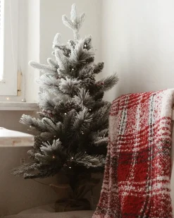 Albero natalizio innevato LED MALIGNE 90 cm Bianco