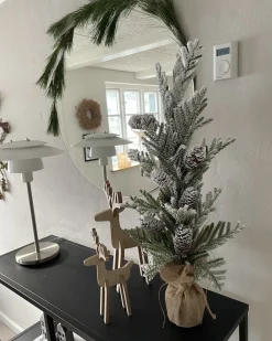 Albero natalizio innevato LED MALIGNE 90 cm Bianco