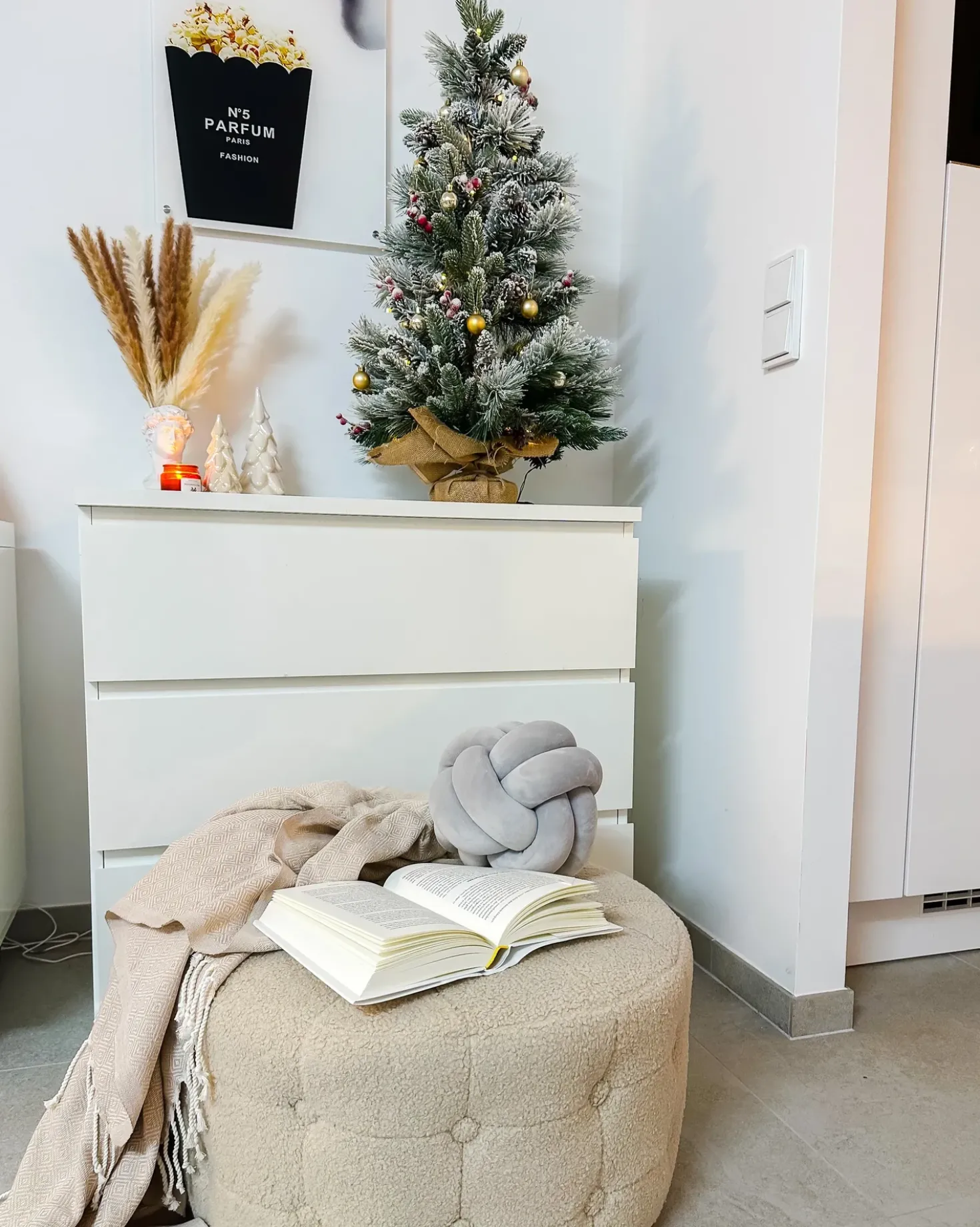 Albero natalizio innevato LED MALIGNE 90 cm Bianco