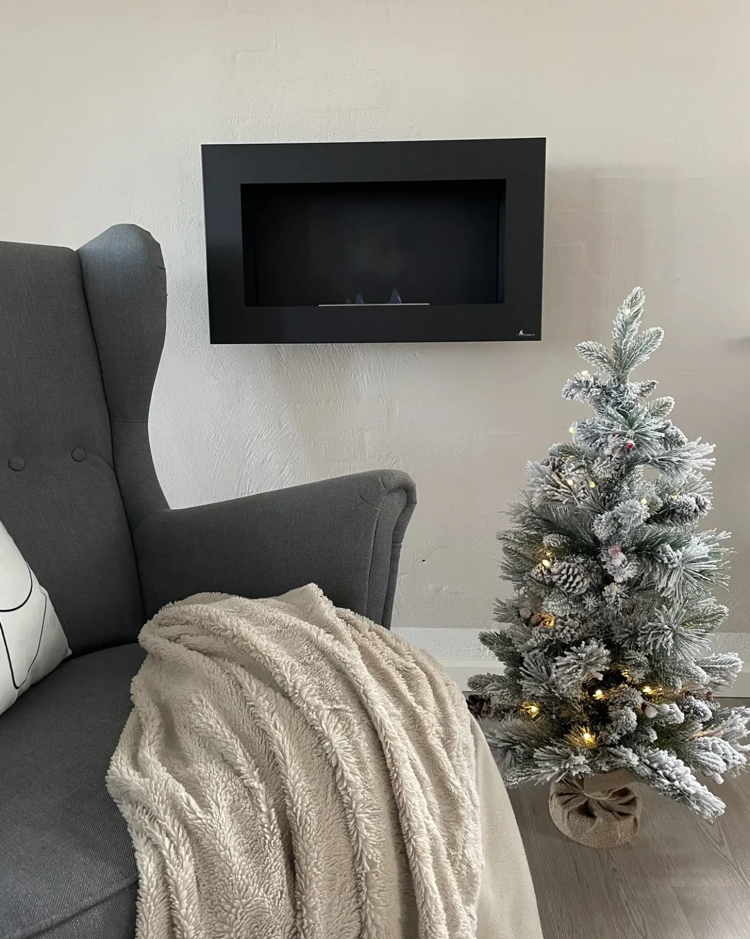 Albero natalizio innevato LED MALIGNE 90 cm Bianco