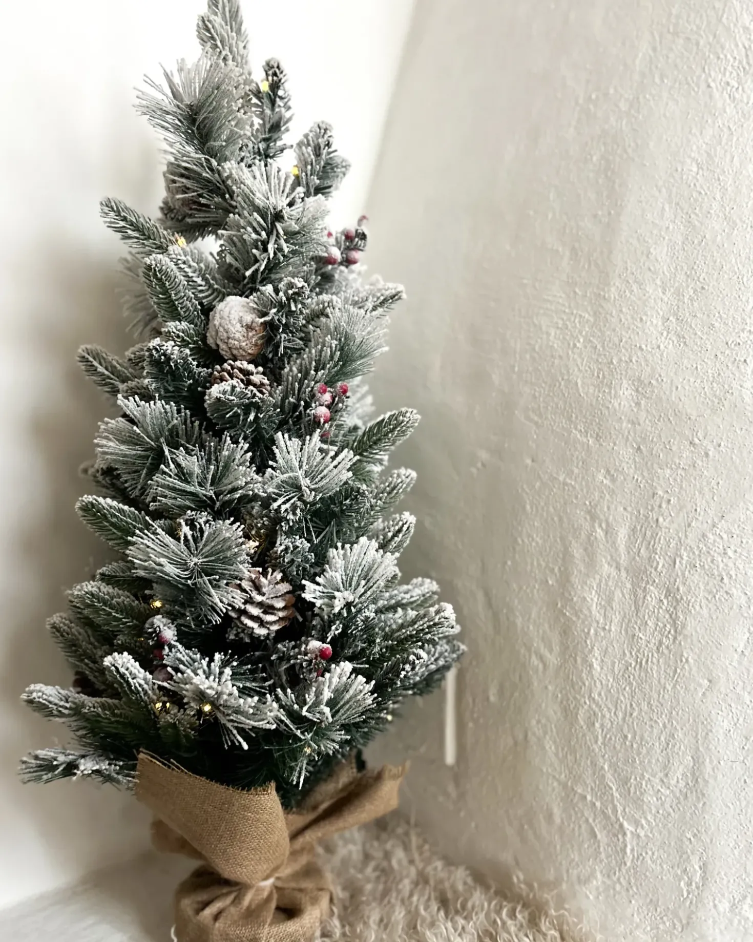 Albero natalizio innevato LED MALIGNE 90 cm Bianco