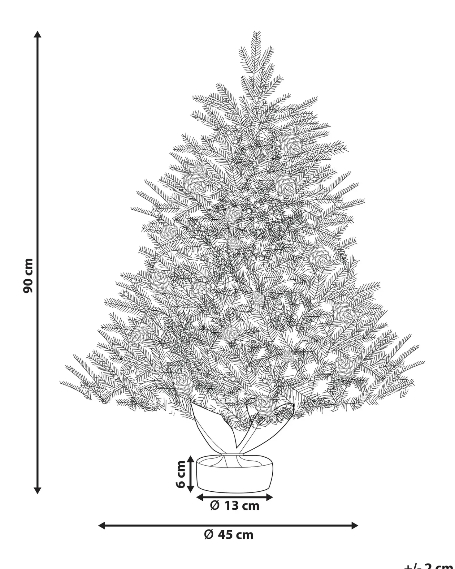 Albero natalizio innevato LED MALIGNE 90 cm Bianco