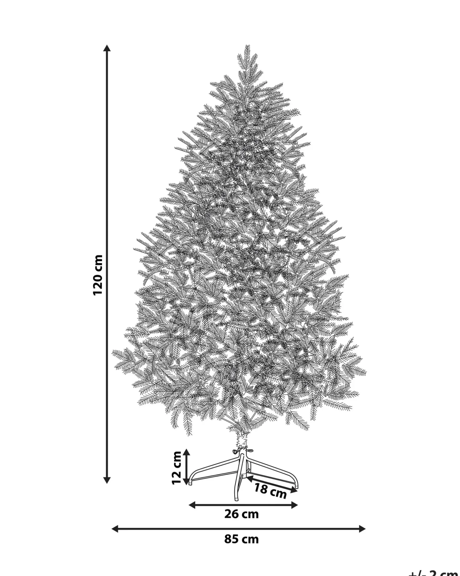 Albero natalizio innevato FORAKER 120 cm Bianco