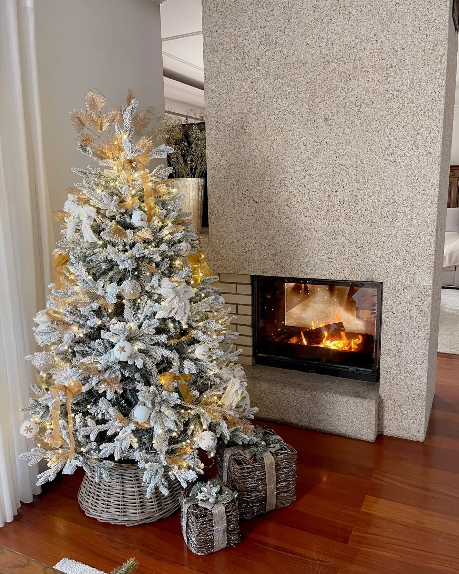 Albero natalizio innevato FORAKER 120 cm Bianco