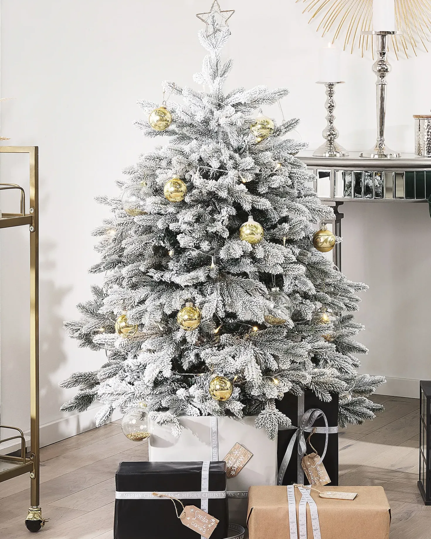 Albero natalizio innevato FORAKER 120 cm Bianco
