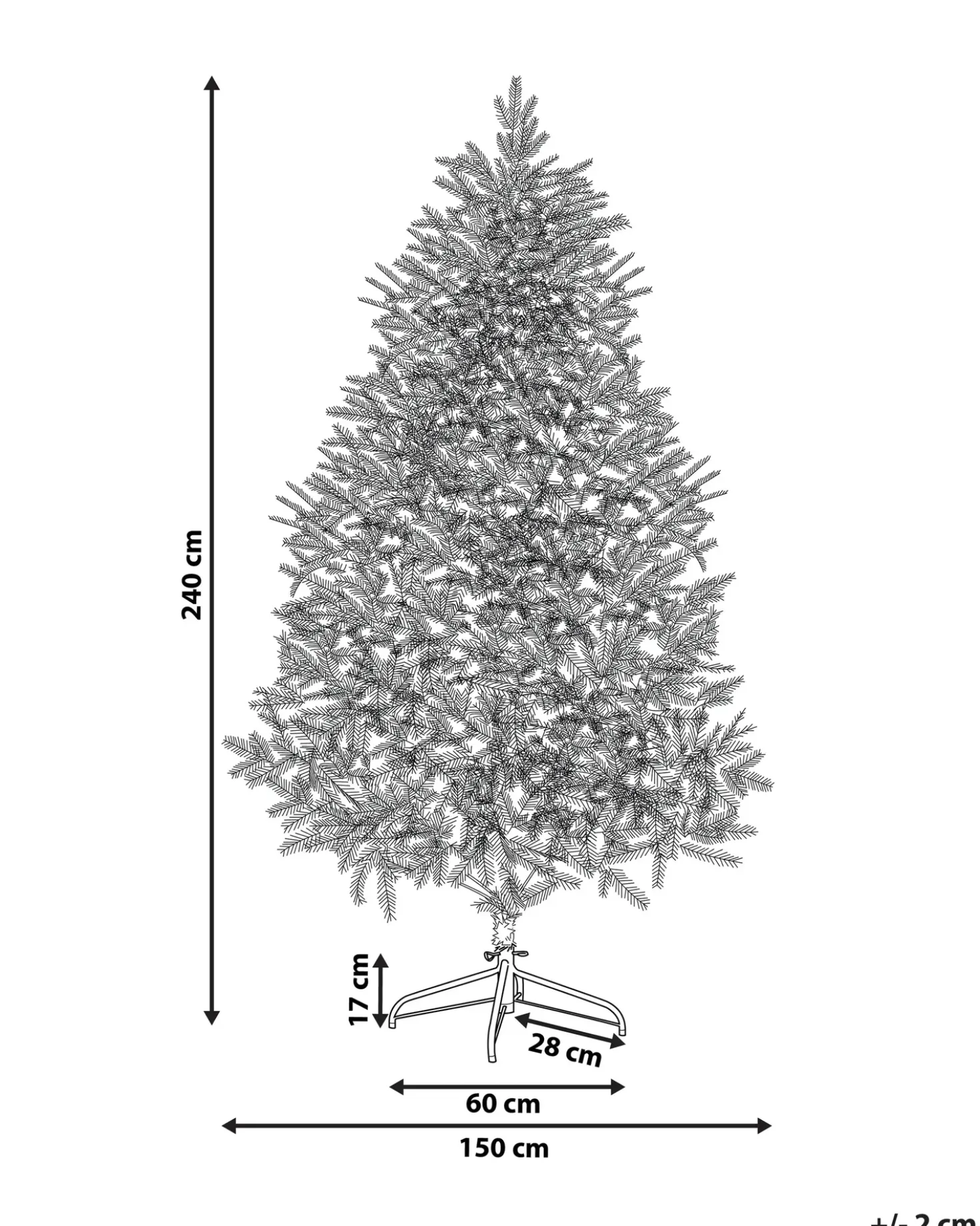 Albero natalizio innevato BASSIE 240 cm Bianco