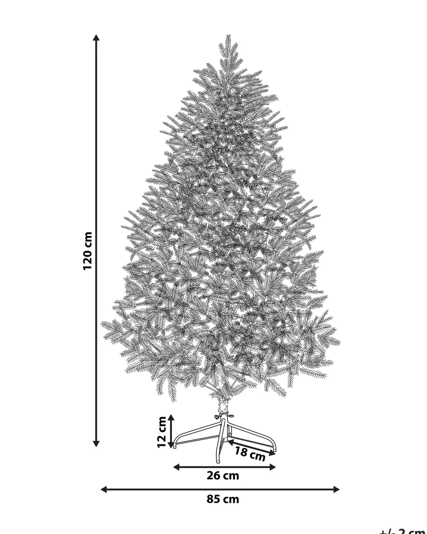 Albero natalizio innevato BASSIE 120 cm Bianco