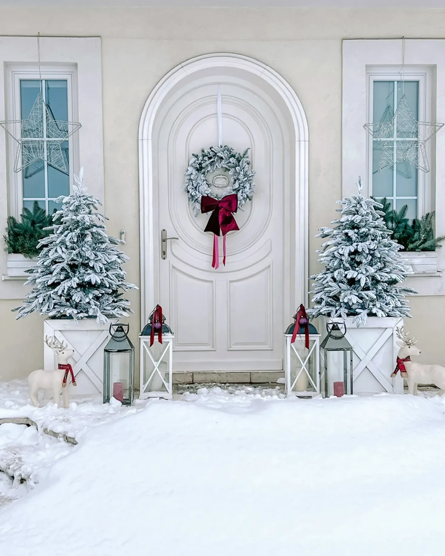 Albero natalizio innevato BASSIE 120 cm Bianco