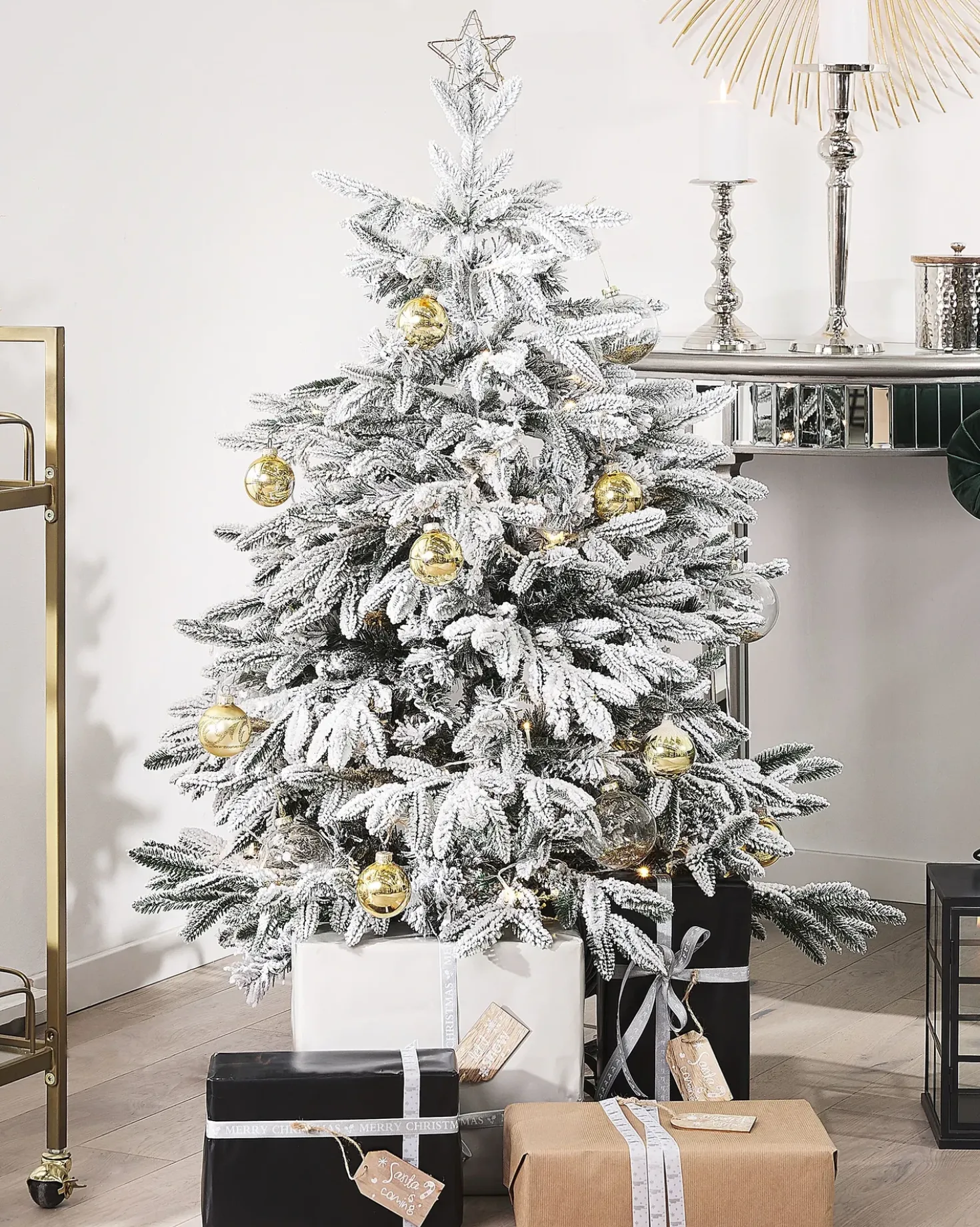 Albero natalizio innevato BASSIE 120 cm Bianco
