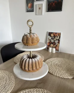 Alzata per torta TARUM Pietra Marmo bianco