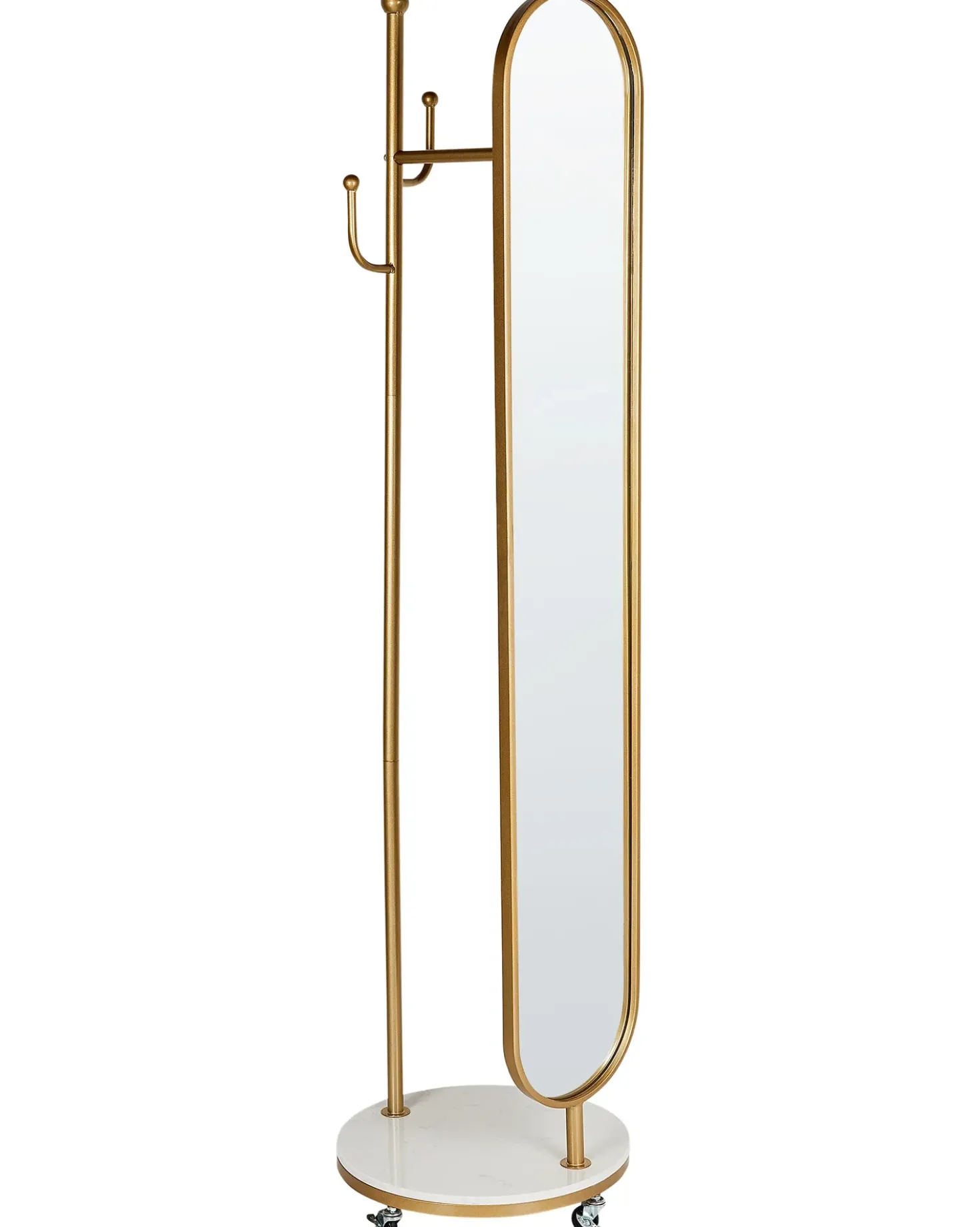 Appendiabiti con specchio LORENA 172 cm Metallo Oro
