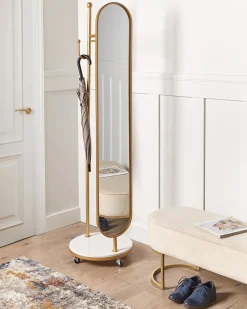 Appendiabiti con specchio LORENA 172 cm Metallo Oro