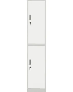Armadietto a 2 livelli ATHLETE Metallo Grigio/Bianco