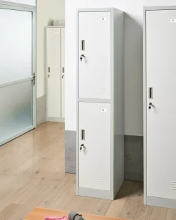 Armadietto a 2 livelli ATHLETE Metallo Grigio/Bianco