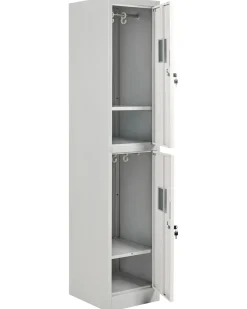 Armadietto a 2 livelli ATHLETE Metallo Grigio/Bianco