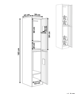 Armadietto a 2 livelli ATHLETE Metallo Grigio/Bianco