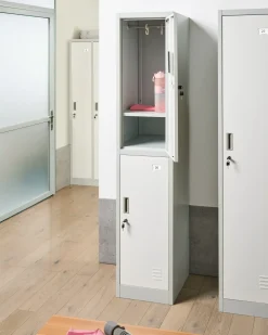 Armadietto a 2 livelli ATHLETE Metallo Grigio/Bianco
