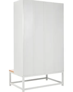 Armadietto a 4 porte con panca ATHLETE Metallo Grigio/Bianco