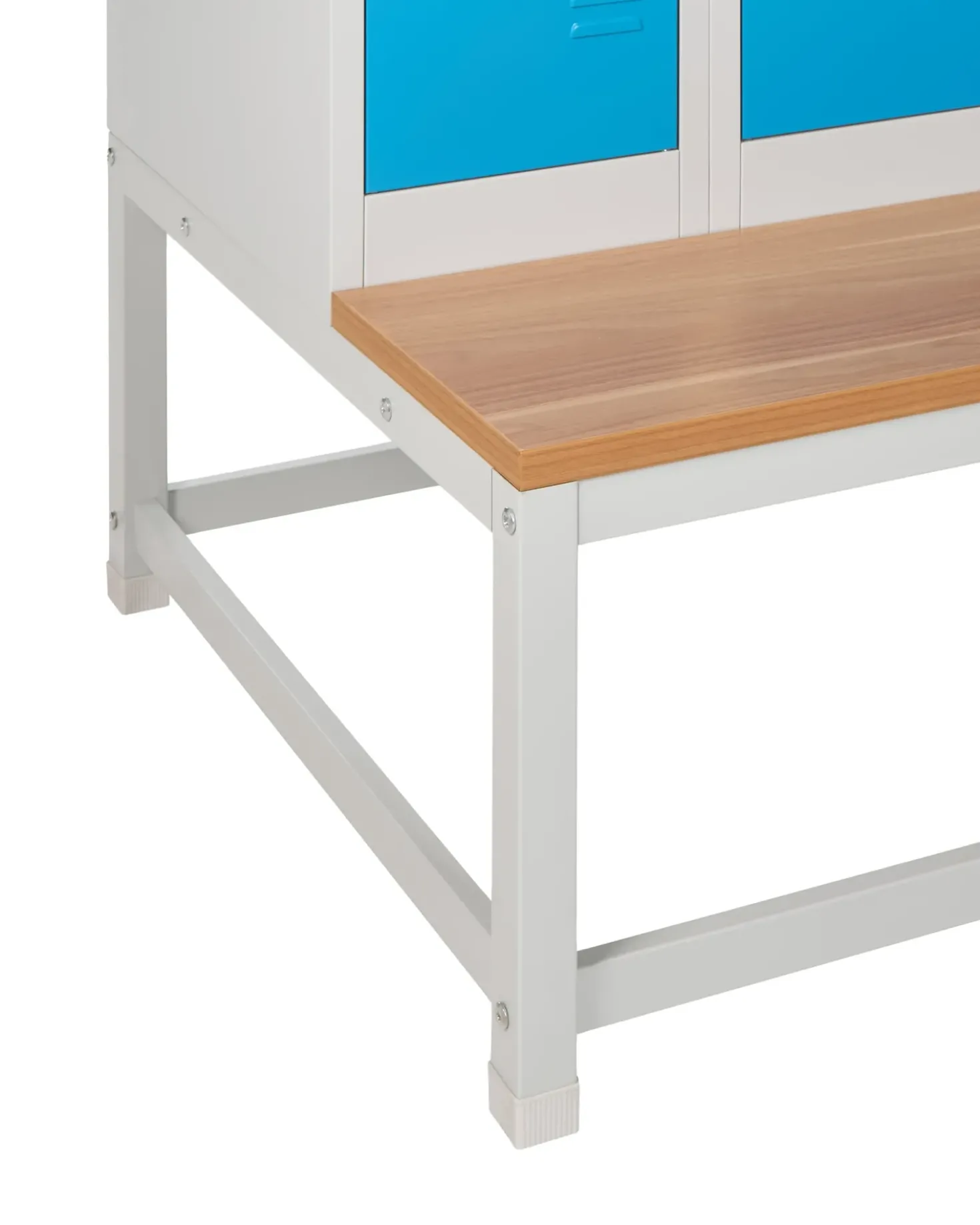 Armadietto a 4 porte con panca ATHLETE Metallo Grigio/Blu