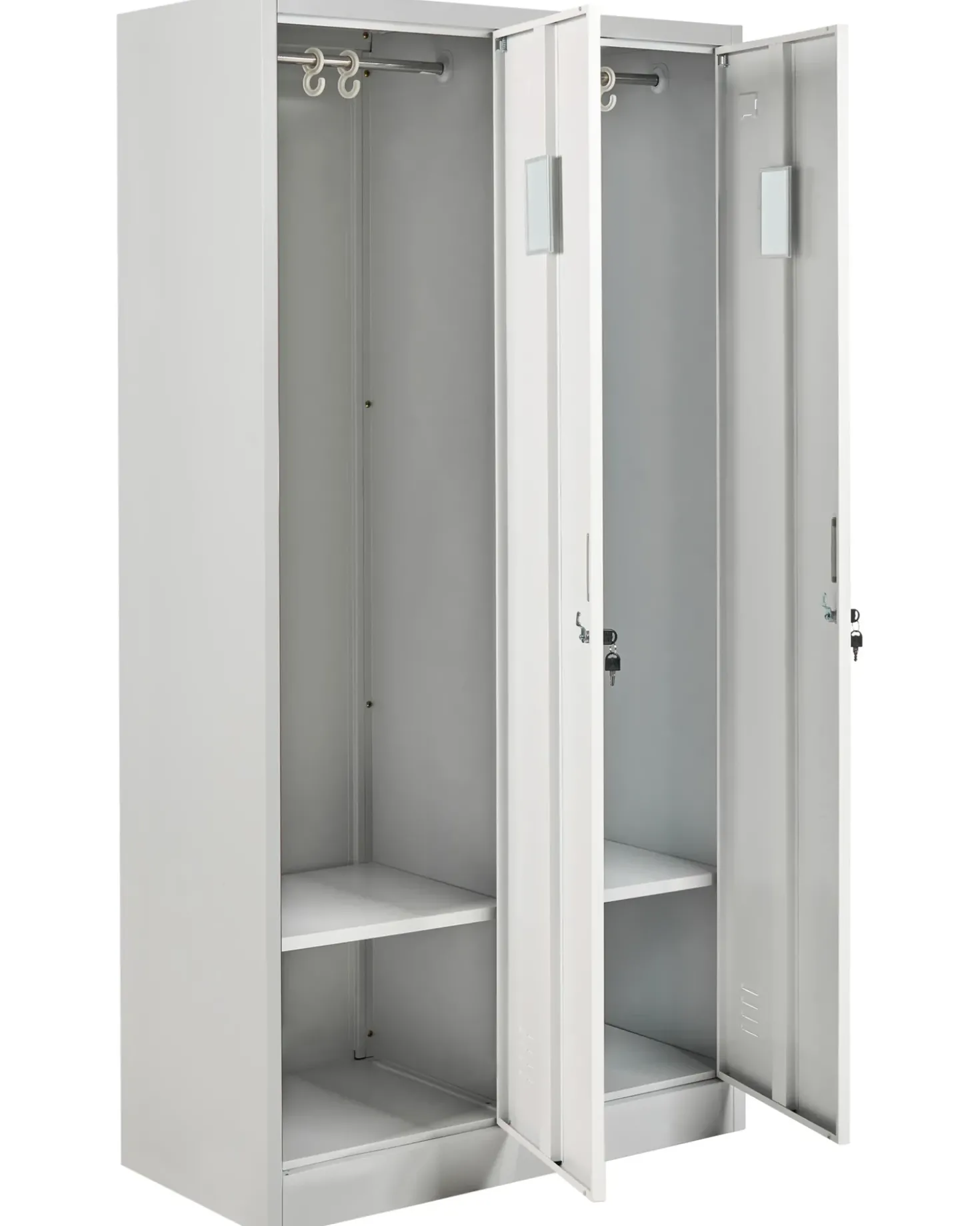 Armadietto a porta doppia ATHLETE Metallo Grigio/Bianco