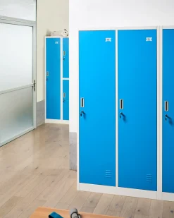 Armadietto a porta doppia ATHLETE Metallo Bianco/Blu