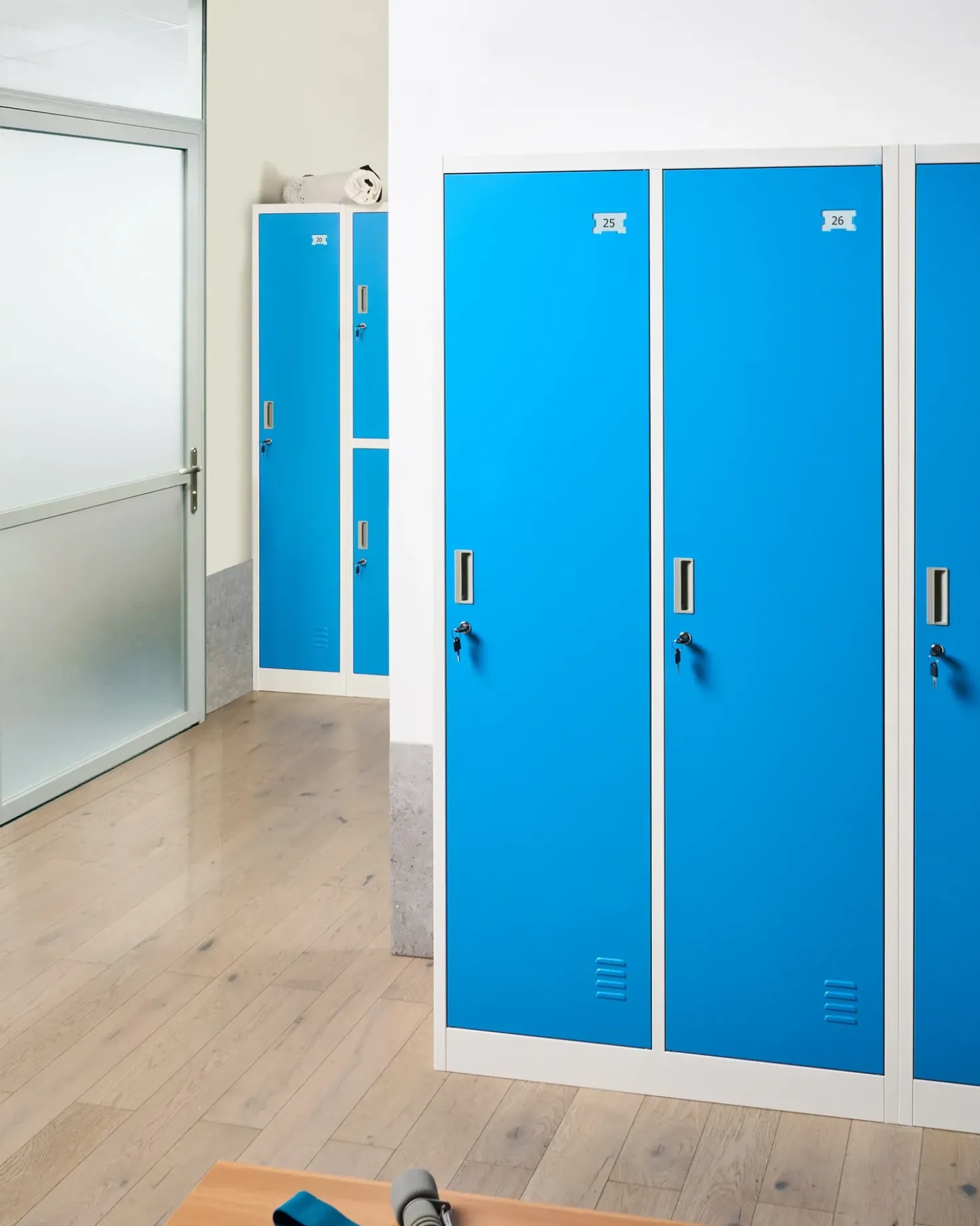 Armadietto a porta doppia ATHLETE Metallo Bianco/Blu