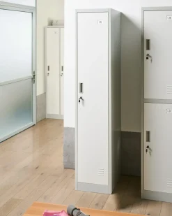 Armadietto a porta singola ATHLETE Metallo Grigio/Bianco