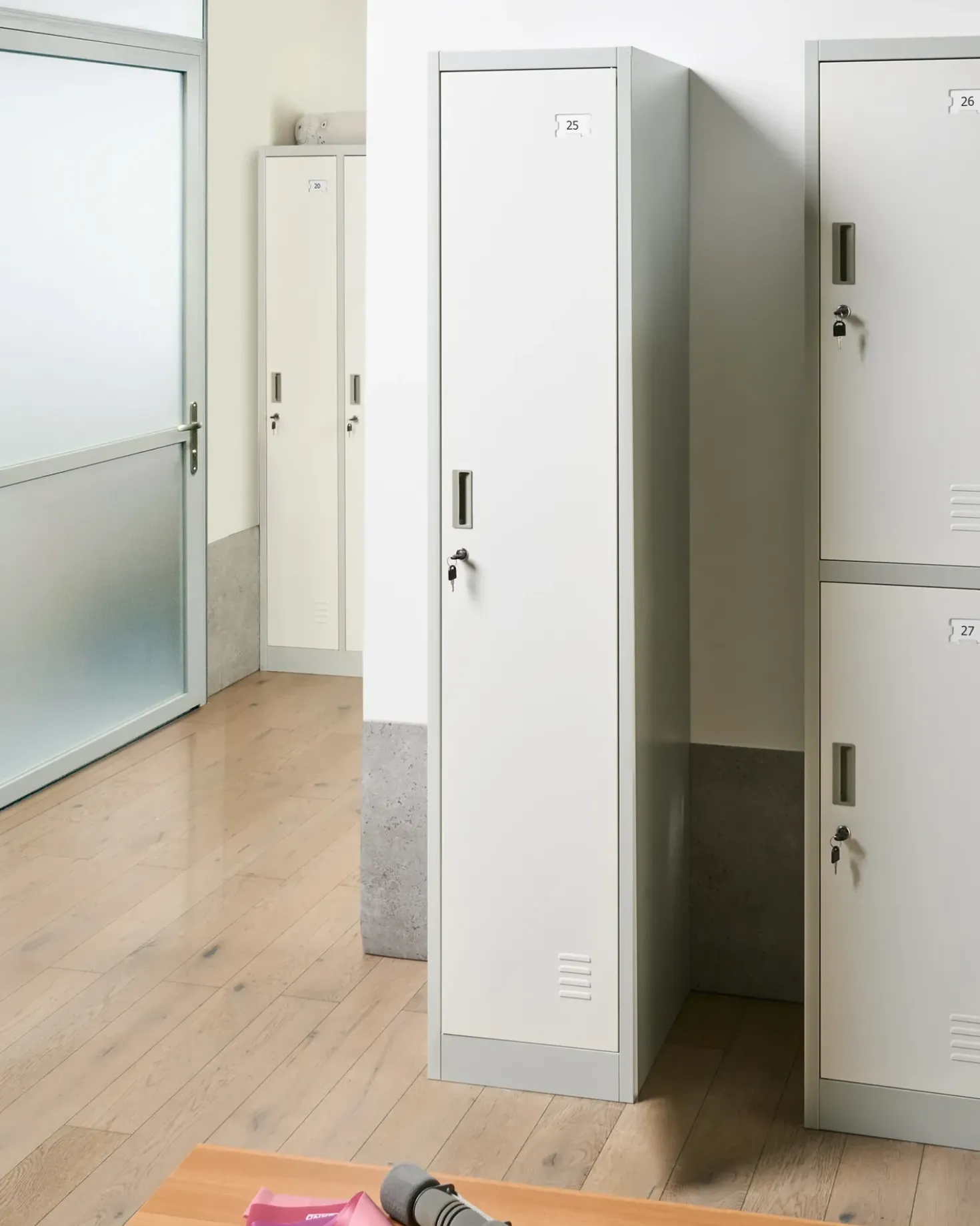 Armadietto a porta singola ATHLETE Metallo Grigio/Bianco