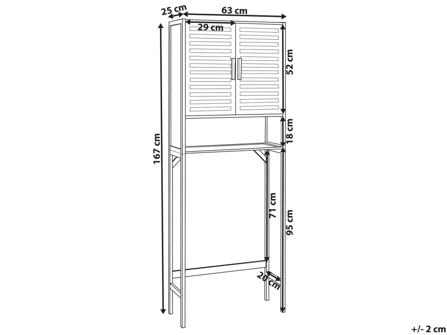 Armadietto da bagno OKARCHE Bambù 63 cm Nero