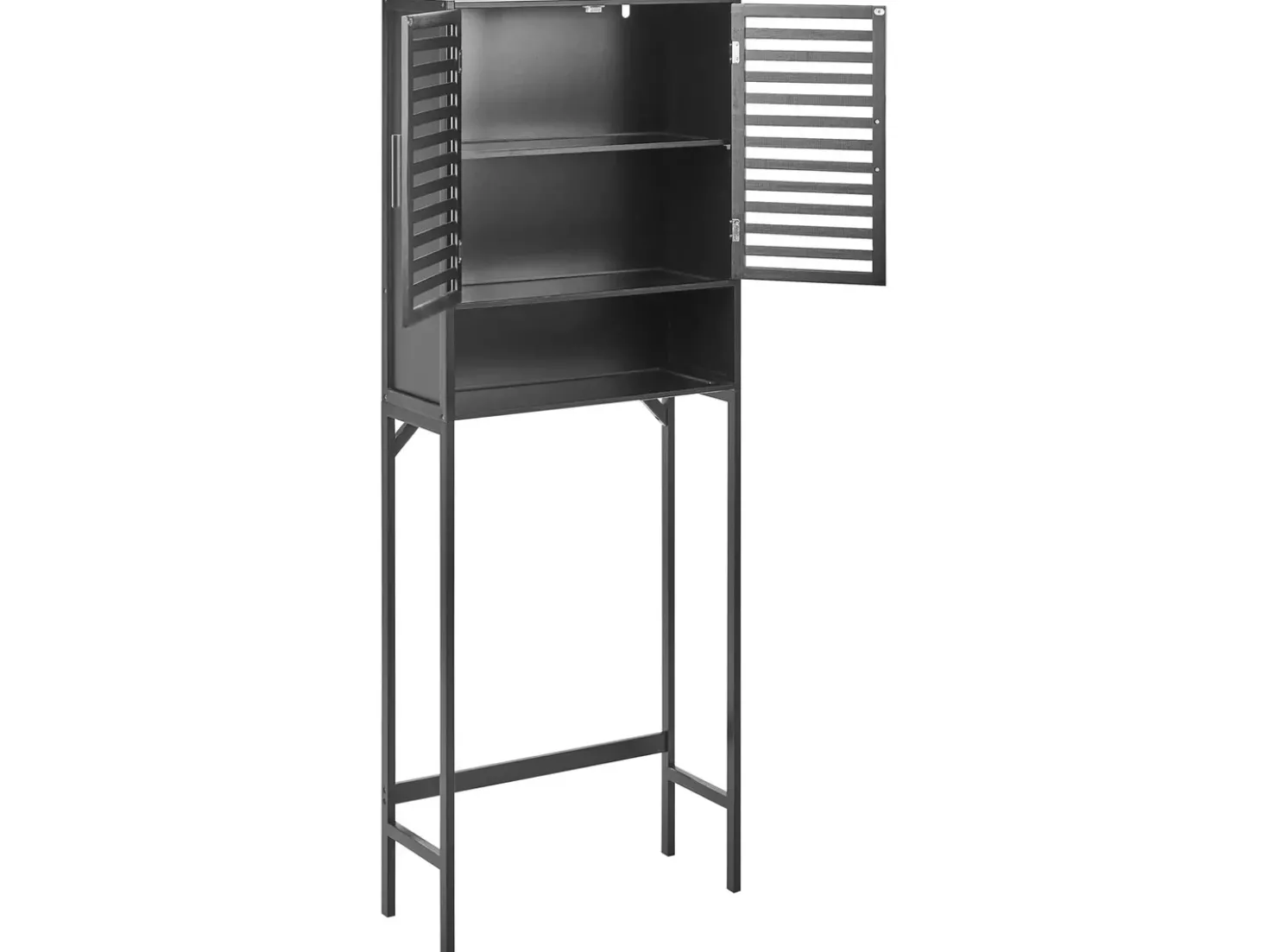 Armadietto da bagno OKARCHE Bambù 63 cm Nero