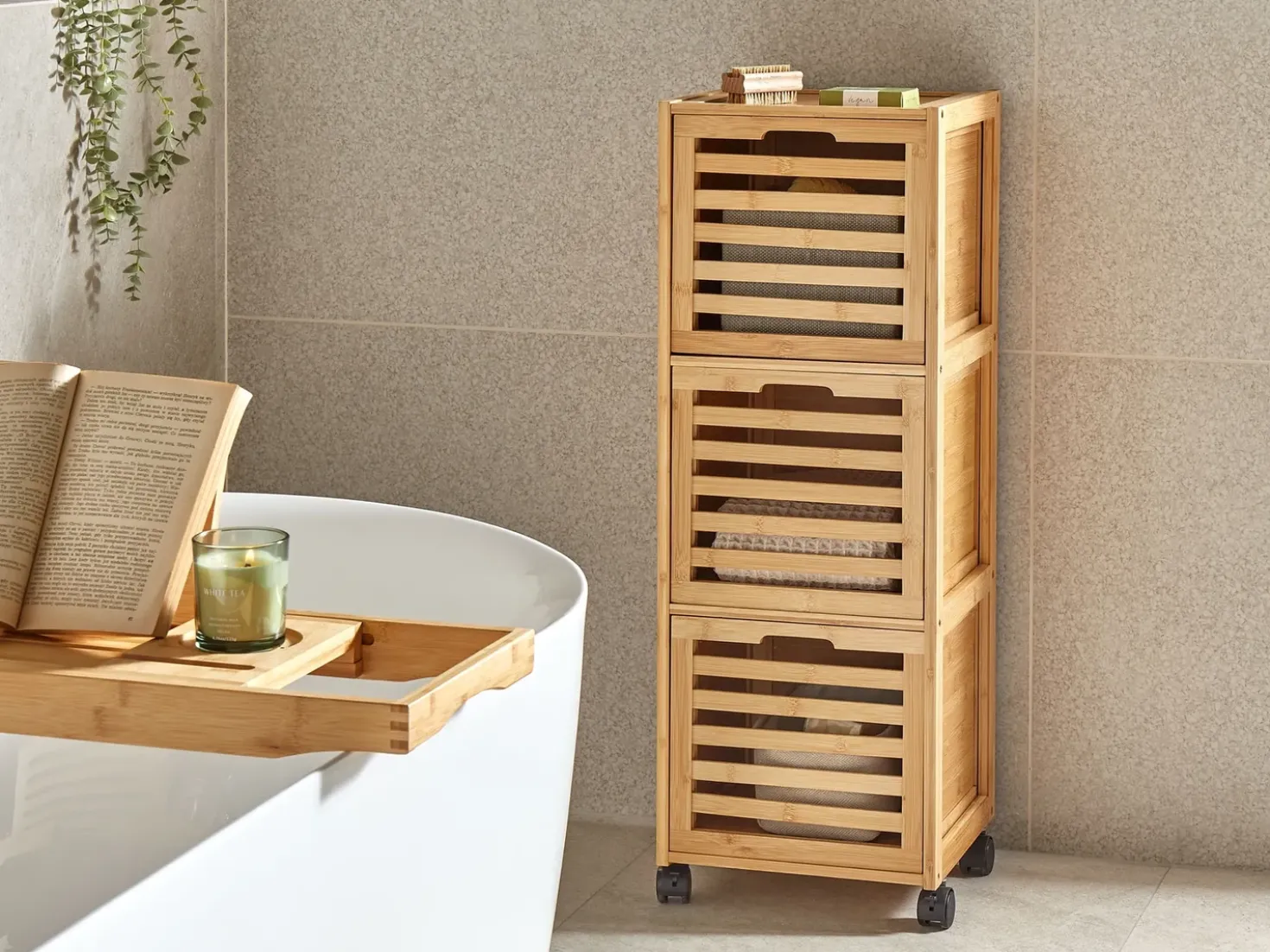 Armadietto da bagno SHAWNEE Bambù 32 cm Marrone chiaro